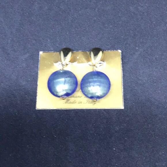NWT Hand Made Murano Glass Clip-On Earrings - Picture 1 of 2